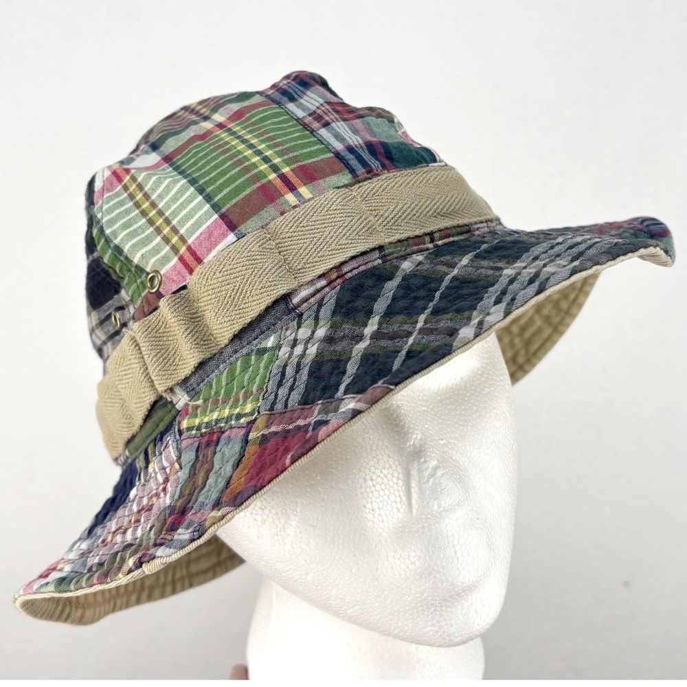 Polo Ralph Lauren Patchwork Bucket Hat Multicolor Madras Plaid Preppy Men S/M